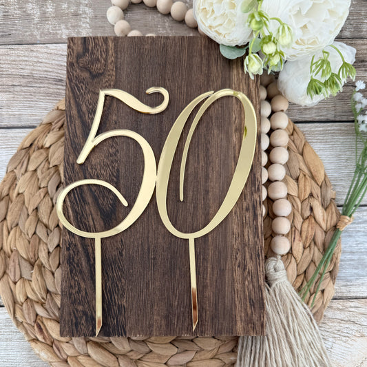 Custom Number Cake Topper – Personalized Acrylic Birthday or Anniversary Cake Decoration Keepsake