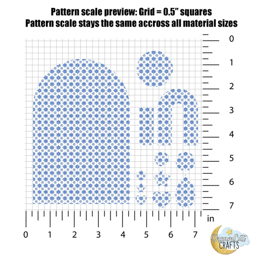Blue Ditsy Floral UV Printed Acrylic Sheet for Laser Cutting – Cottagecore Pattern on Cast Acrylic or MDF