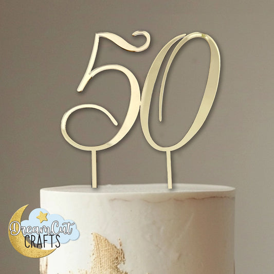 Custom Number Cake Topper – Personalized Acrylic Birthday or Anniversary Cake Decoration Keepsake