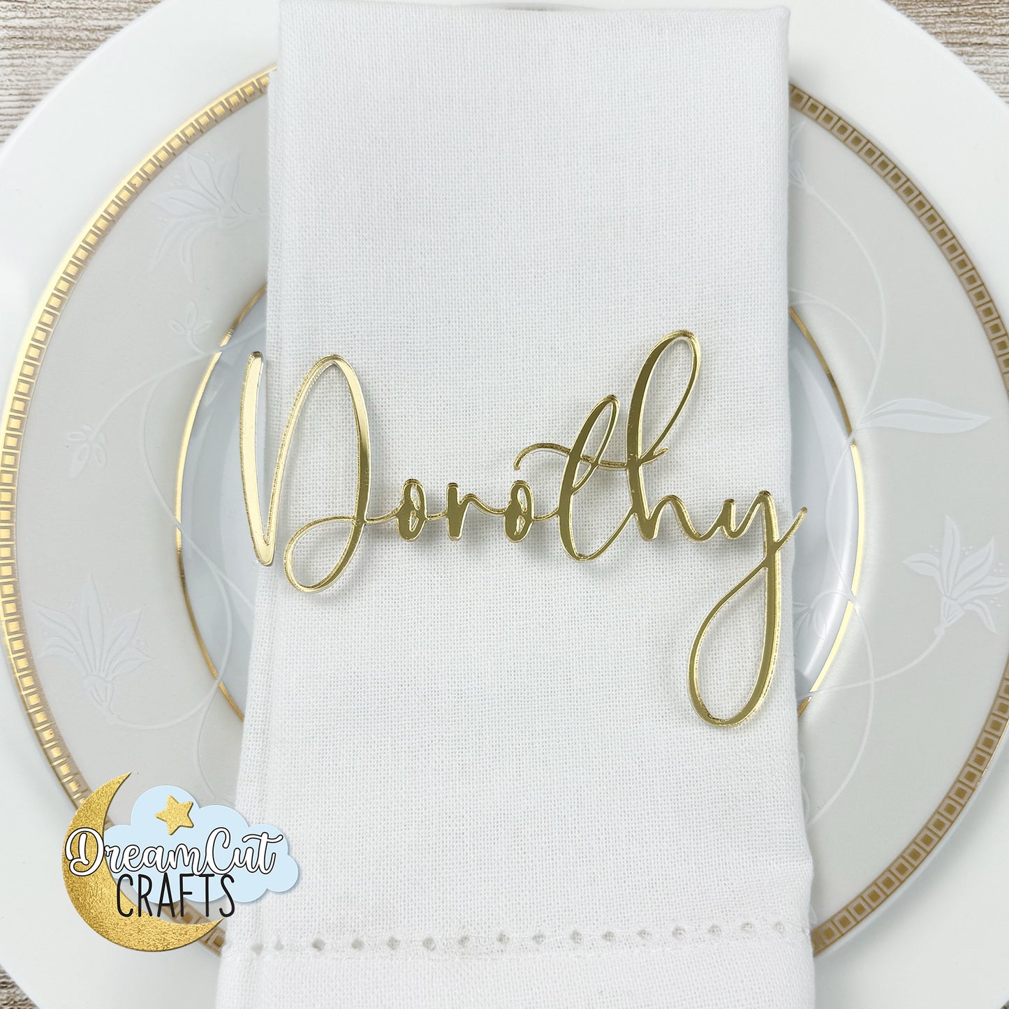 Custom Acrylic Name Place Cards for Weddings and Events | Personalized Laser-Cut Table Name Decor