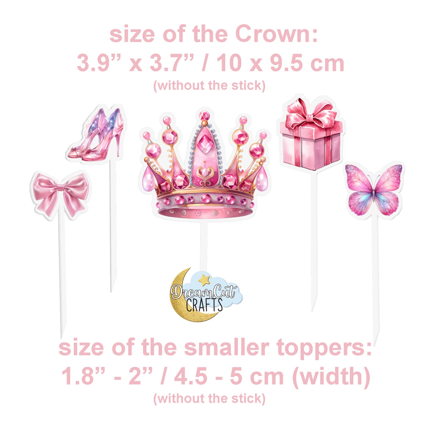 Princess Cake Toppers | Princess Cake Charms for Birthday Cakes & Cupcakes | Baby Shower & Party Decoration Keepsakes