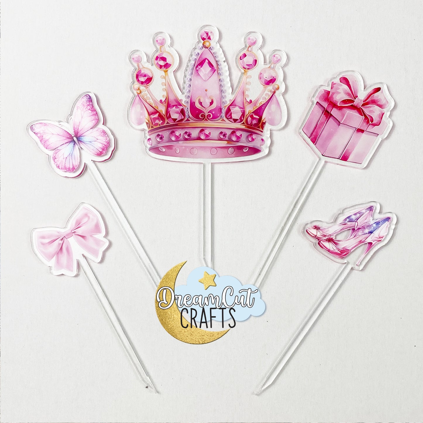 Princess Cake Toppers | Princess Cake Charms for Birthday Cakes & Cupcakes | Baby Shower & Party Decoration Keepsakes