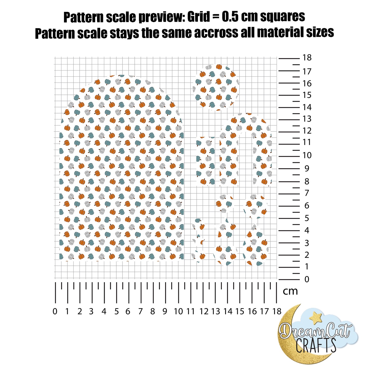 Pumpkin Pattern UV Printed Acrylic Sheet | Fall Themed 1/8” Cast Acrylic / MDF for Laser Cutting
