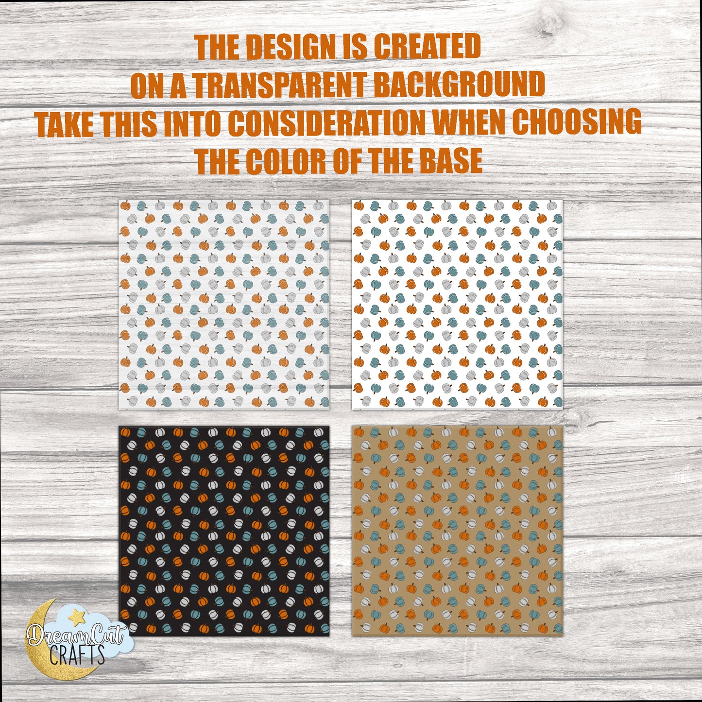 Pumpkin Pattern UV Printed Acrylic Sheet | Fall Themed 1/8” Cast Acrylic / MDF for Laser Cutting