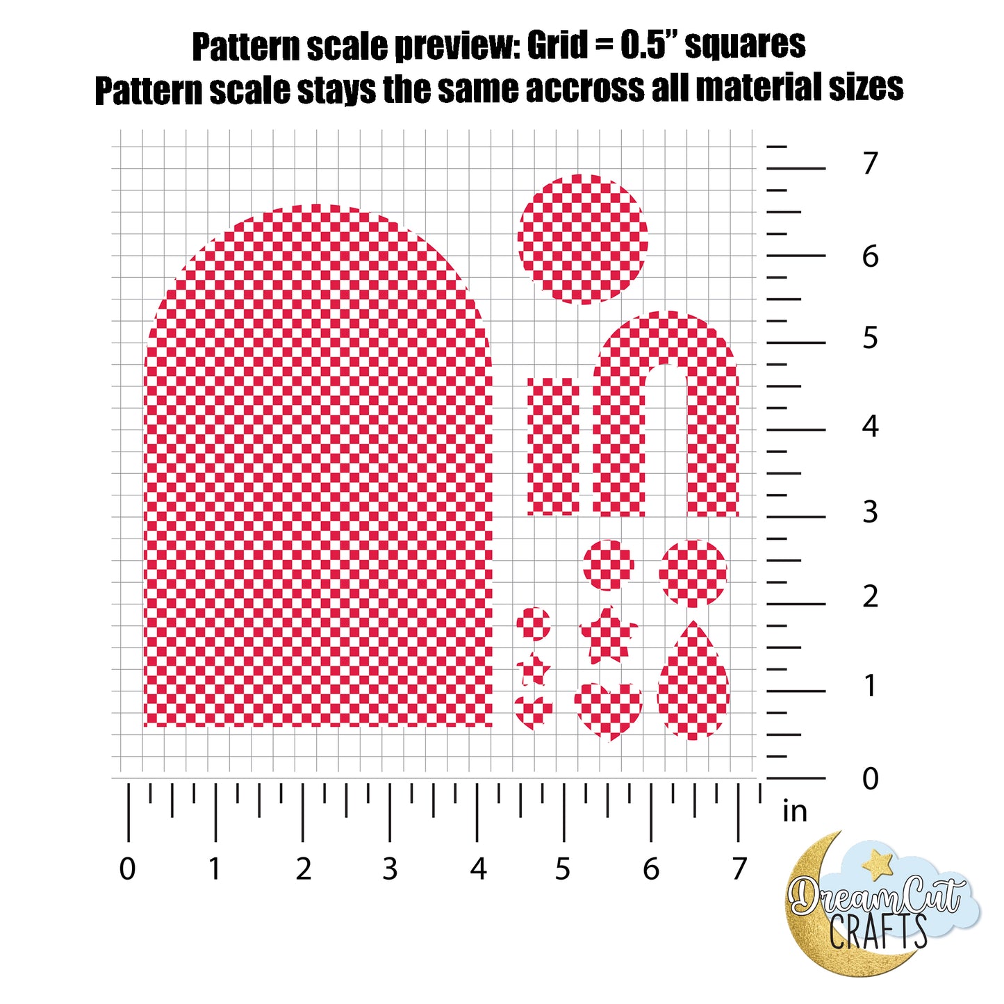 Red Checker UV Printed Acrylic Sheet | Laser-Ready Cast Acrylic or MDF