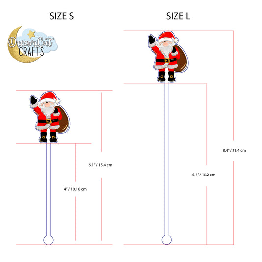 Christmas Drink Stirrers – Laser Cut Acrylic Stirrer with Festive UV Print (Single Piece)