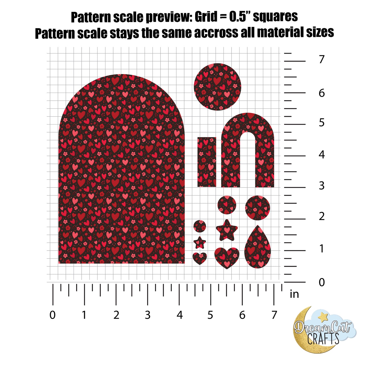 Black and Red Heart Floral UV Printed Acrylic & MDF Sheet for Laser Cutting