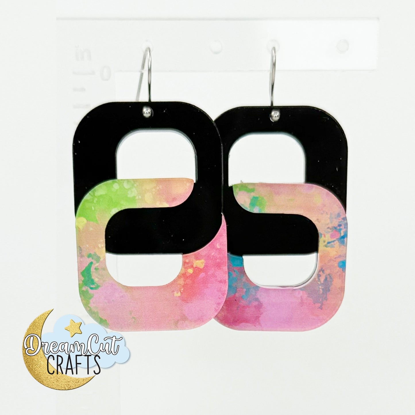 Rainbow Splashes UV Printed Acrylic Sheet | Colorful Abstract Pattern | Laser-Safe Cast Acrylic or MDF