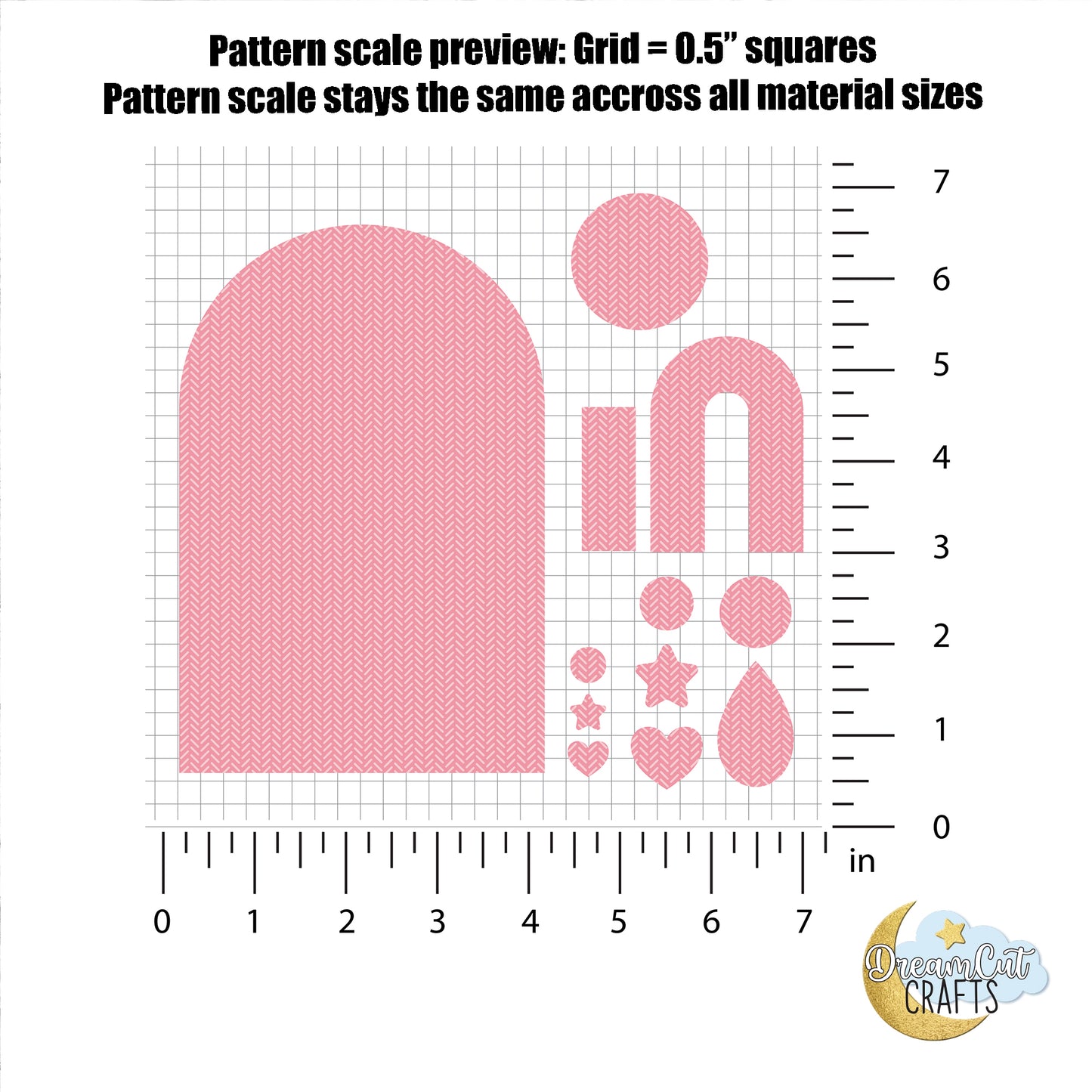 Pink Herringbone Pattern UV Printed Acrylic Sheet | Laser Cut Craft Material