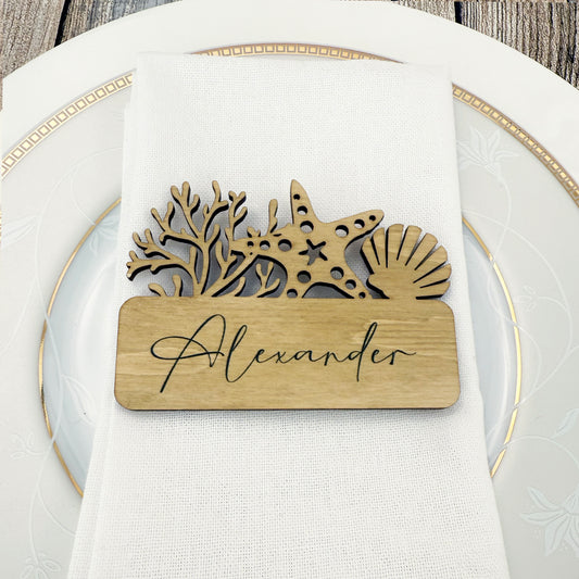 Corals Wedding Place Cards | Name Wedding Seating place cards | Custom wedding place cards (Copy)