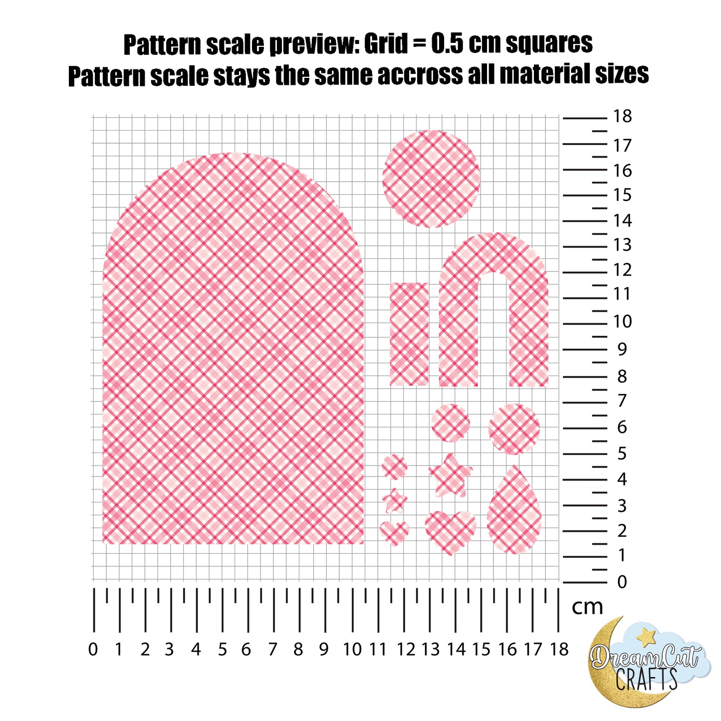 Pink Plaid UV Printed Acrylic Sheet for Laser Cutting | Plaid Pattern Cast Acrylic & MDF