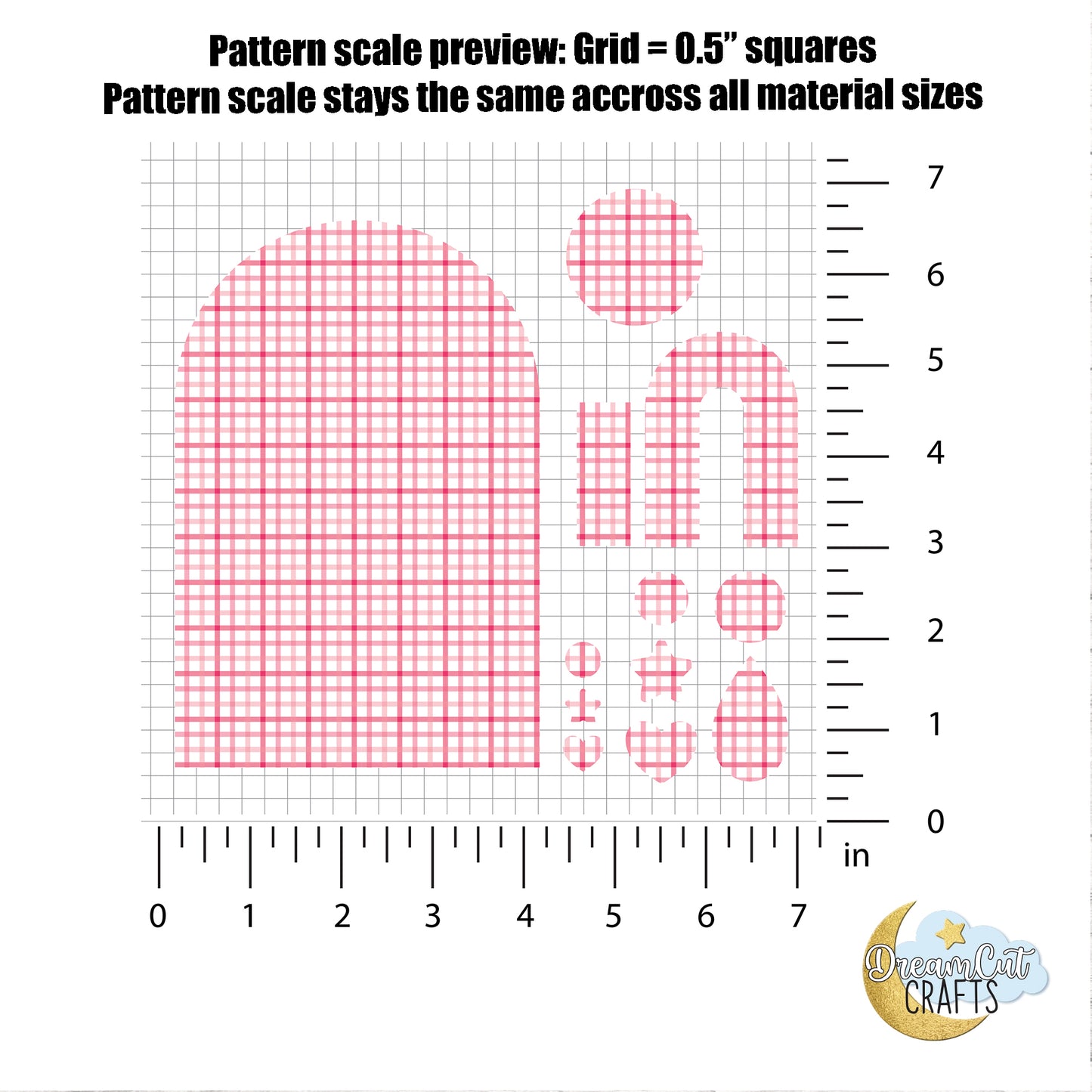Pink Plaid UV Printed Acrylic Sheet for Laser Cutting | Plaid Pattern Cast Acrylic & MDF