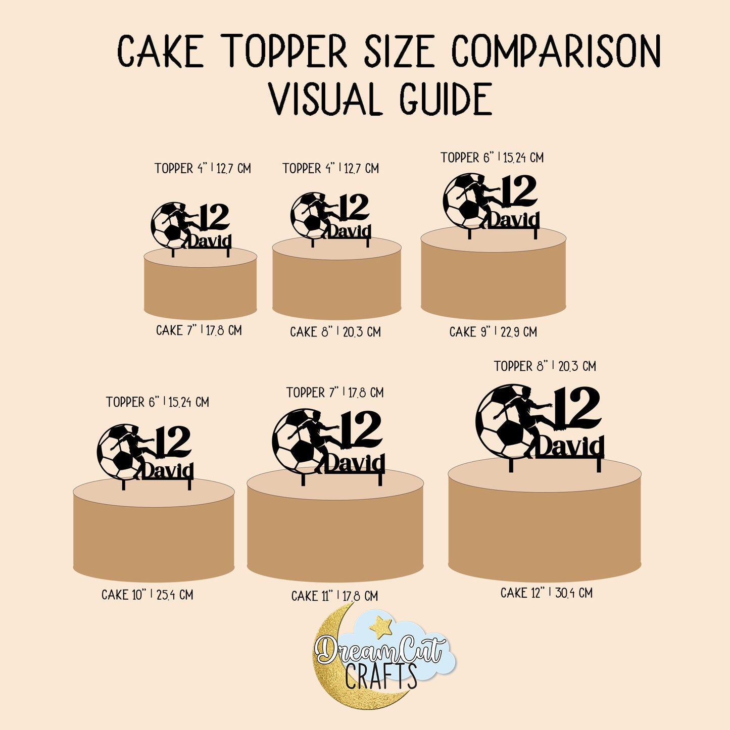 Personalized Soccer Cake Topper with Name and Age – Custom Acrylic Football Player Birthday Decoration