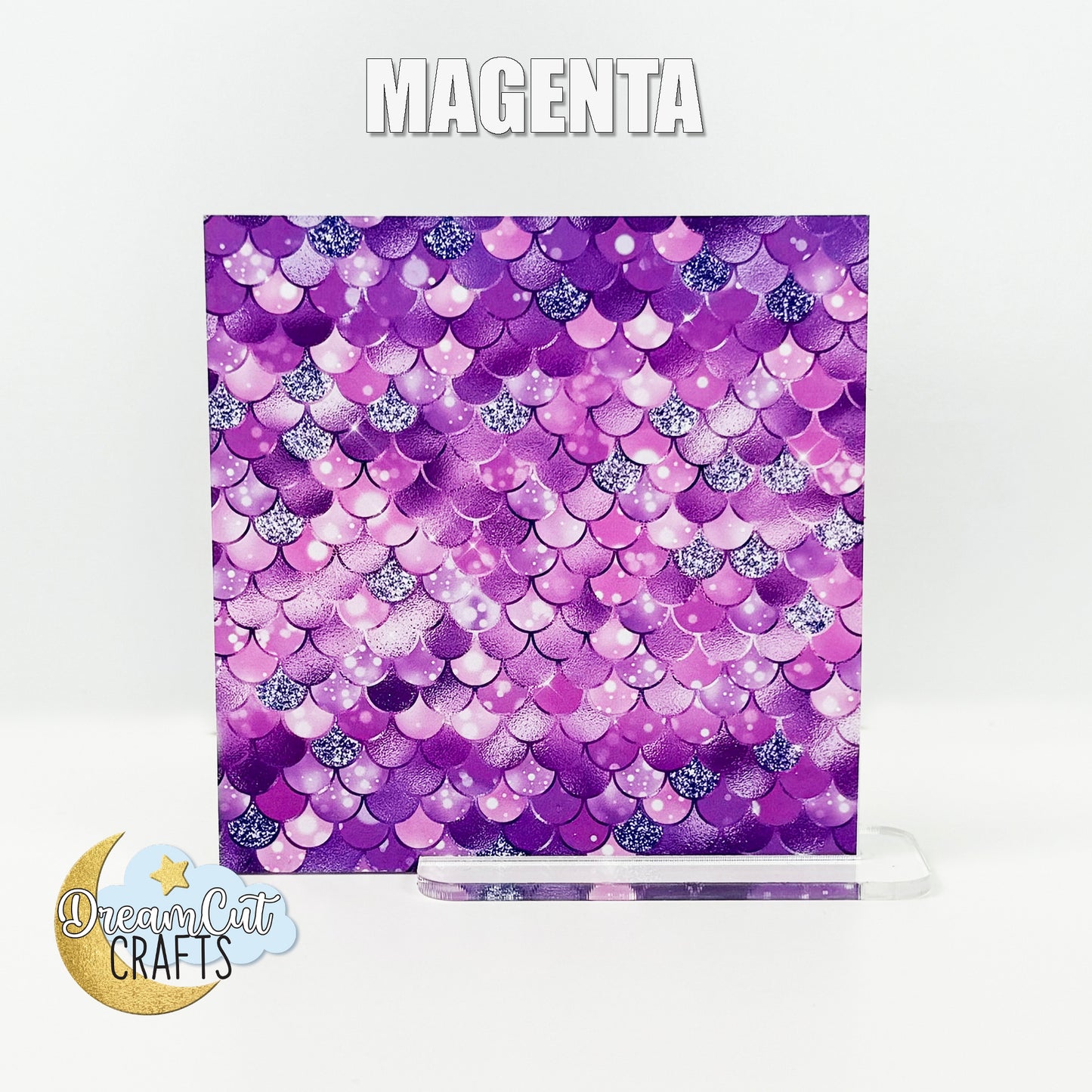 Mermaid Scales UV Printed Acrylic Sheet or MDF – Custom Size, Multiple Color Options