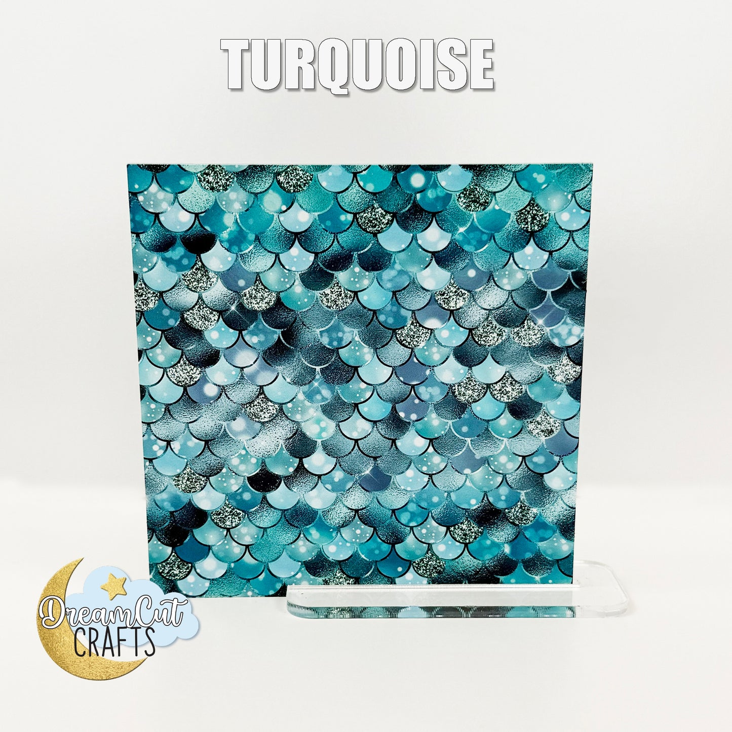 Mermaid Scales UV Printed Acrylic Sheet or MDF – Custom Size, Multiple Color Options