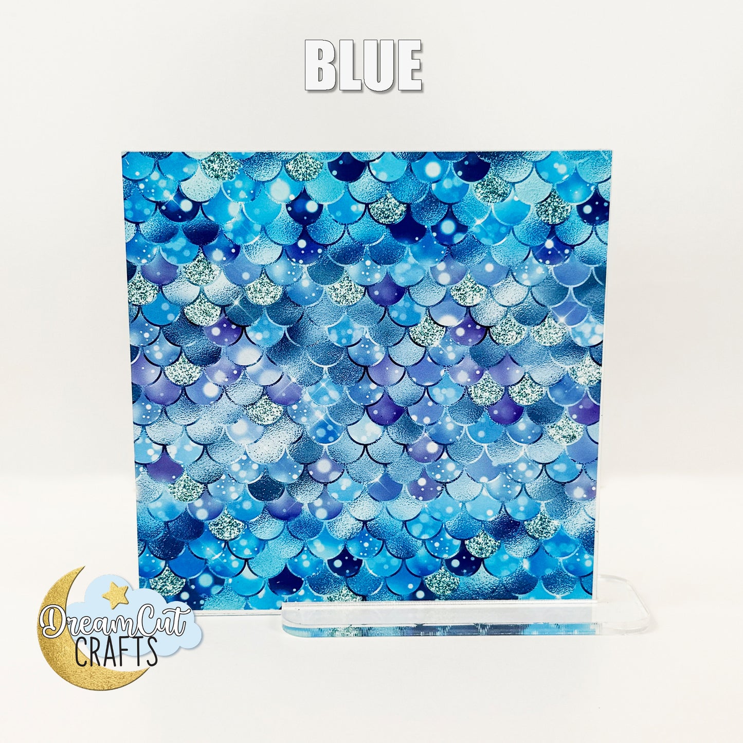 Mermaid Scales UV Printed Acrylic Sheet or MDF – Custom Size, Multiple Color Options