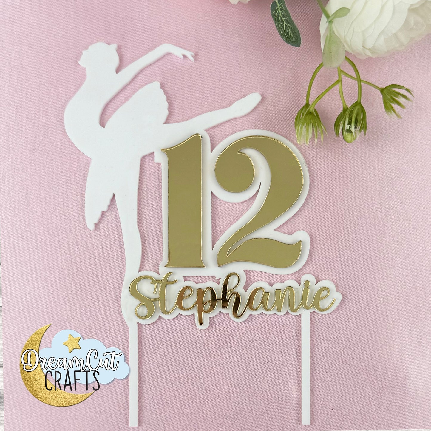 Customized Cake Topper Ballerina with Name and age – Birthday cake topper
