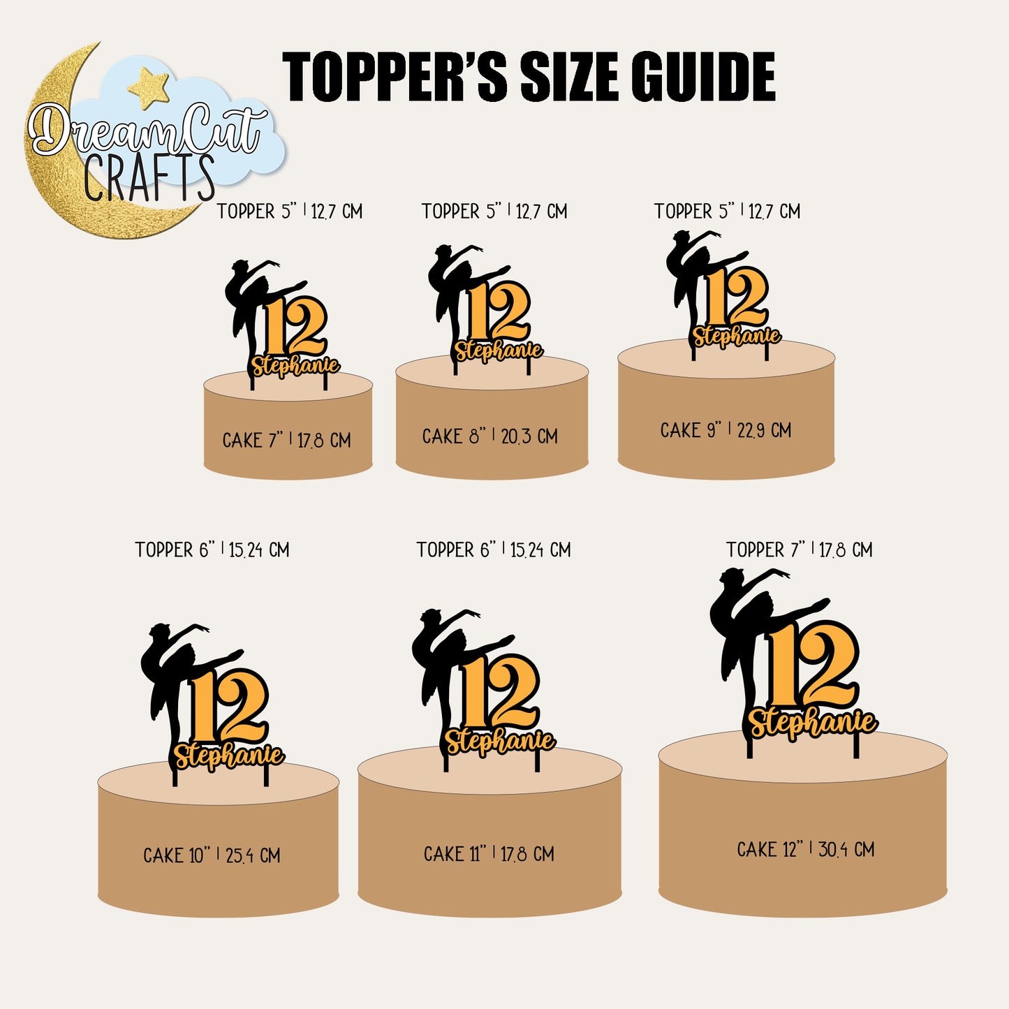 Customized Cake Topper Ballerina with Name and age – Birthday cake topper