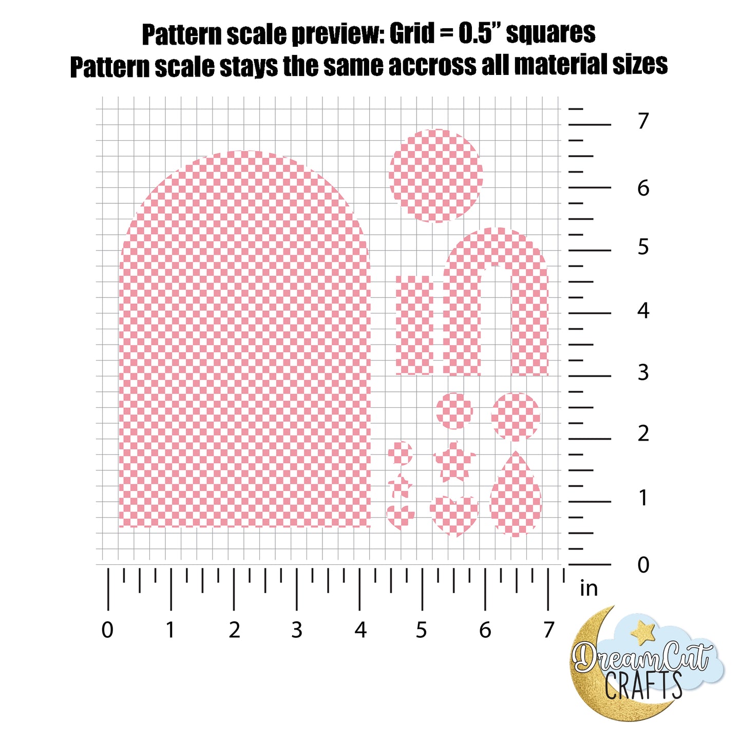 Pink Checker UV Printed Acrylic Sheet | Laser-Ready Cast Acrylic or MDF