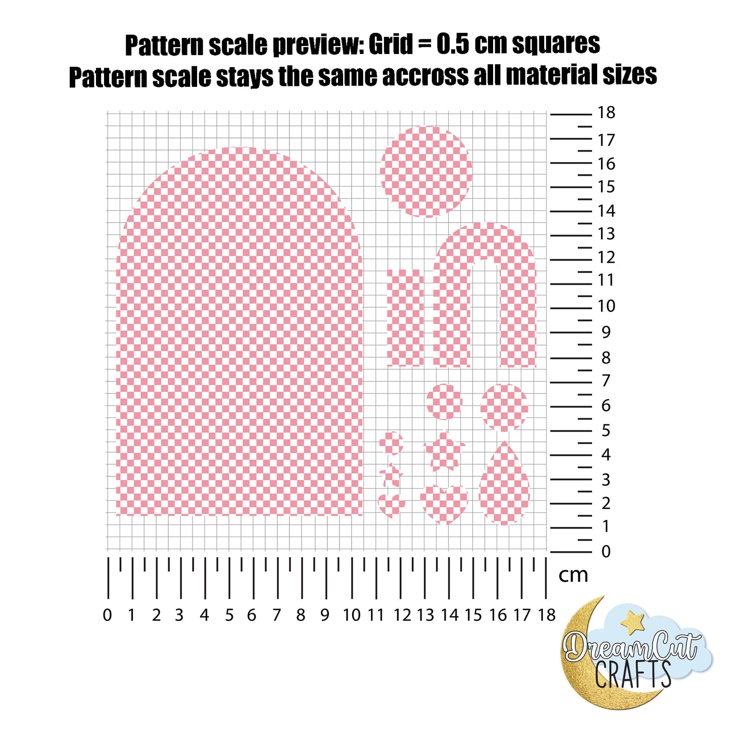 Pink Checker UV Printed Acrylic Sheet | Laser-Ready Cast Acrylic or MDF