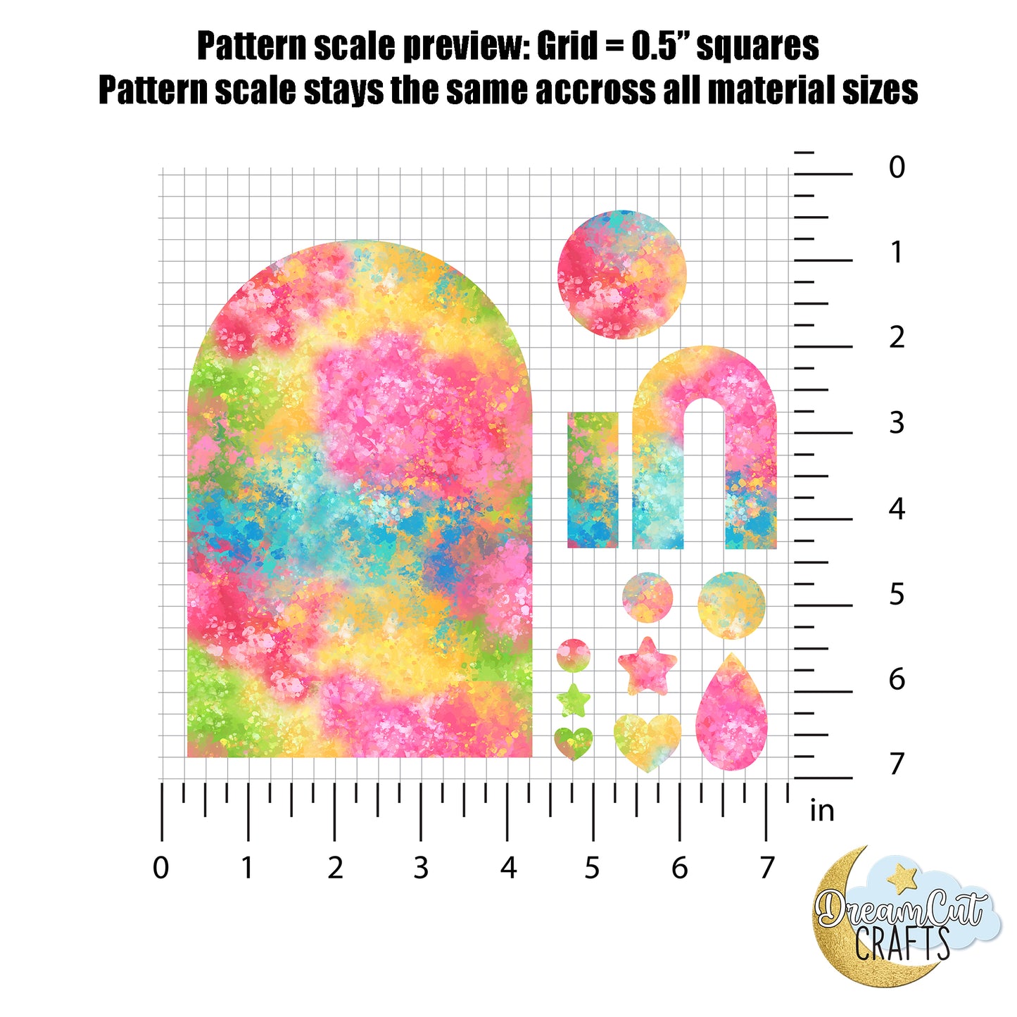 Rainbow Splashes UV Printed Acrylic Sheet | Colorful Abstract Pattern | Laser-Safe Cast Acrylic or MDF