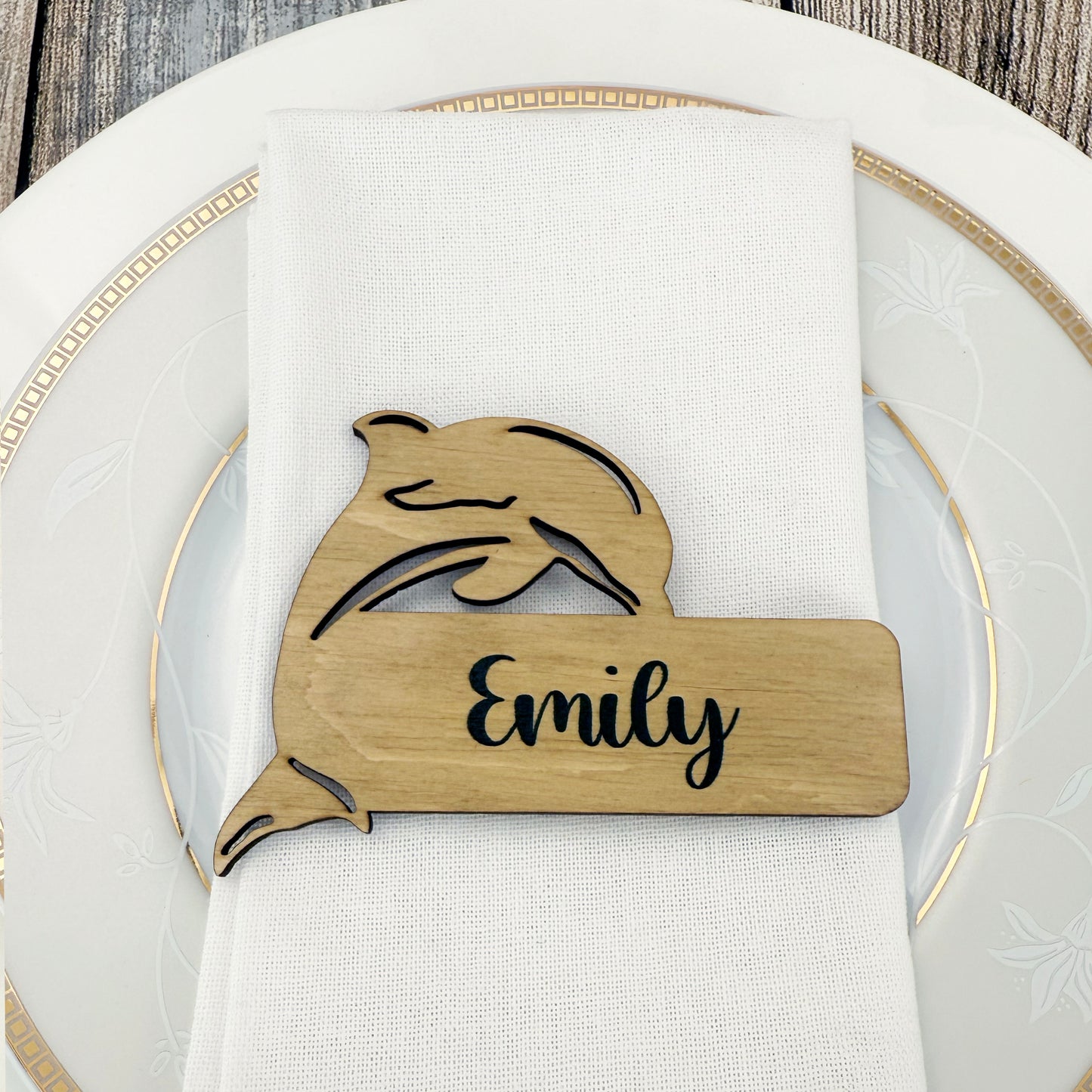 Dolphin Wedding Place Cards | Name Wedding Seating place cards | Custom wedding place cards