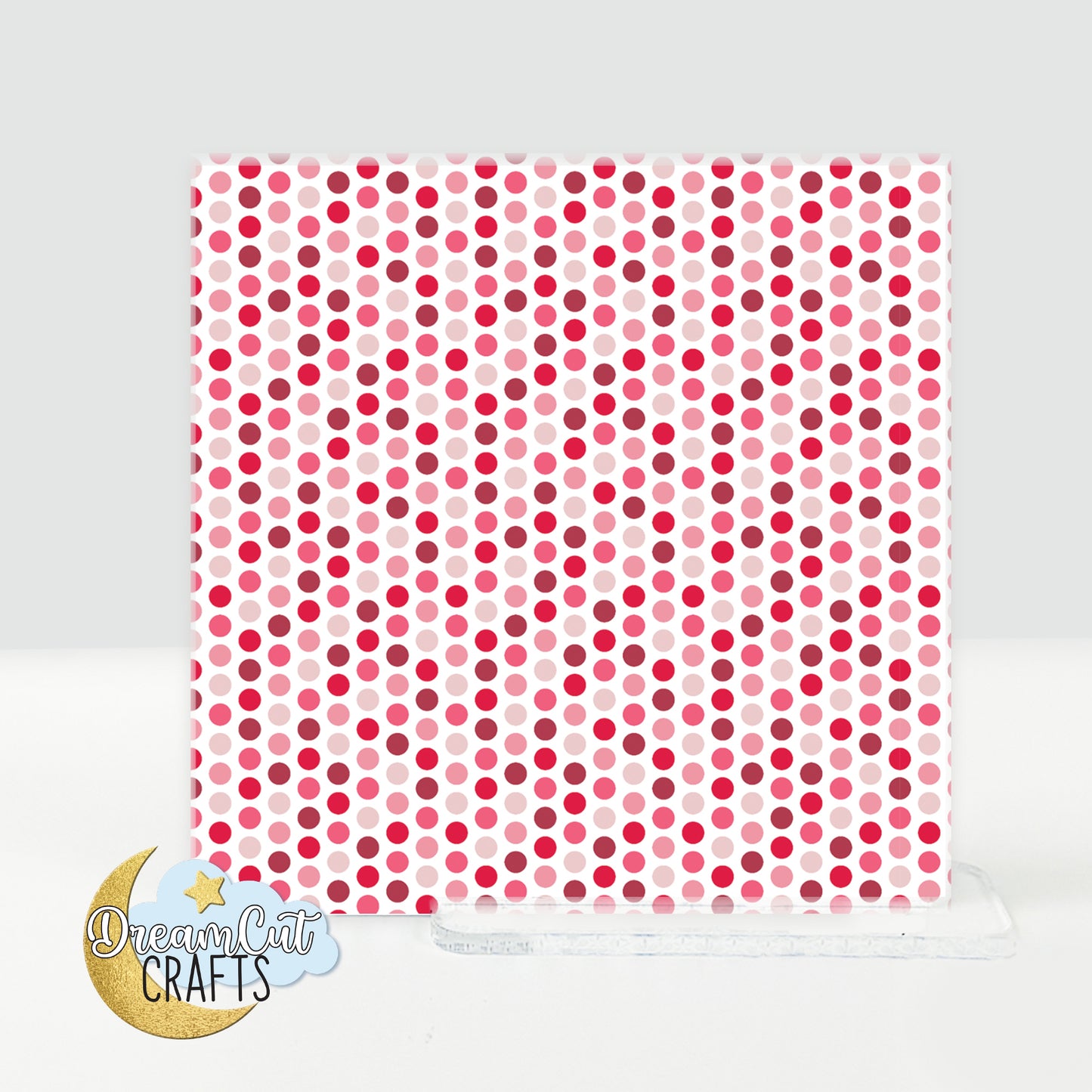 UV Printed Polka Dot Acrylic Sheet | Pink & Red Dots Pattern for Laser Cutting