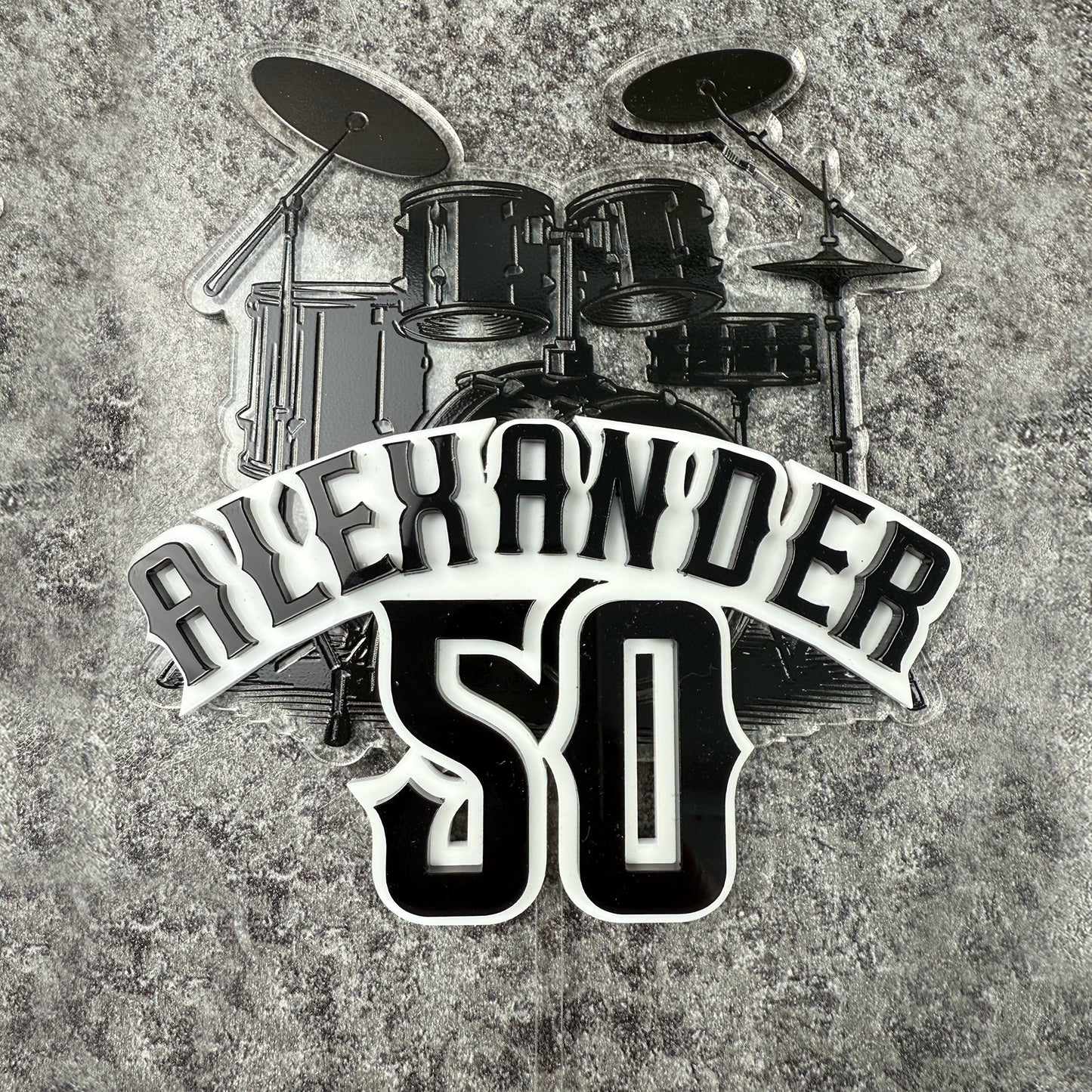 Custom Drums Cake Topper – Personalized Music Birthday Cake Topper for Rock & Band Parties