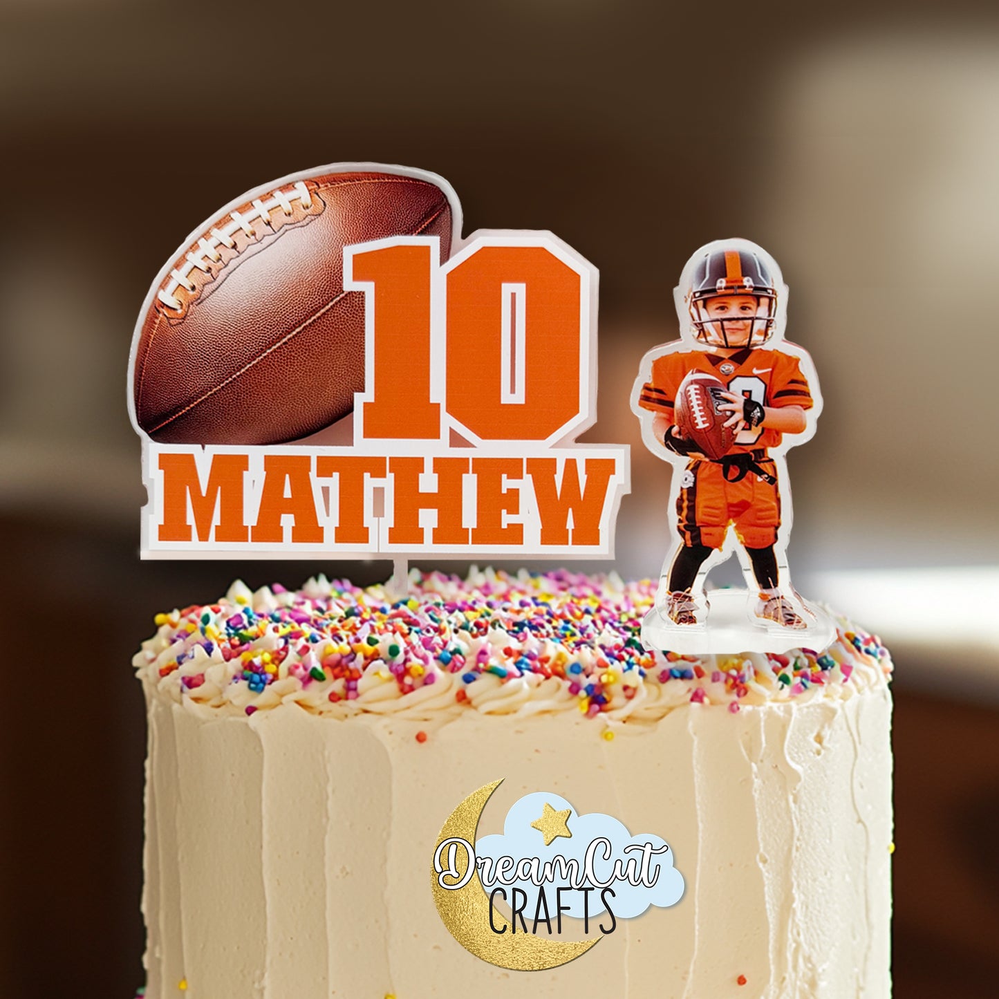 Customized cake topper | Football Photo Cake Topper with Name and Age