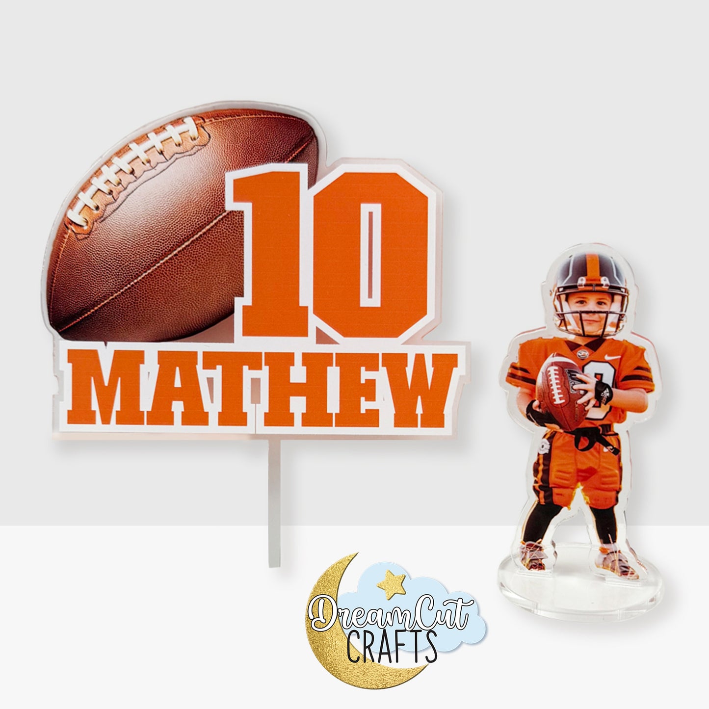 Customized cake topper | Football Photo Cake Topper with Name and Age