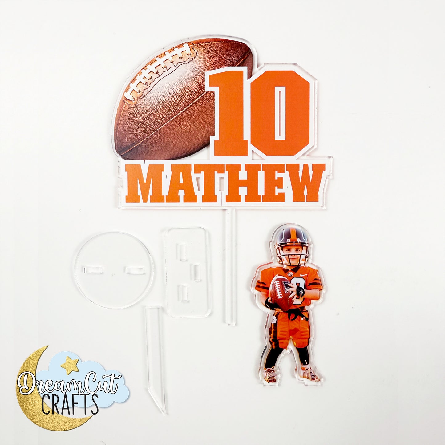 Customized cake topper | Football Photo Cake Topper with Name and Age