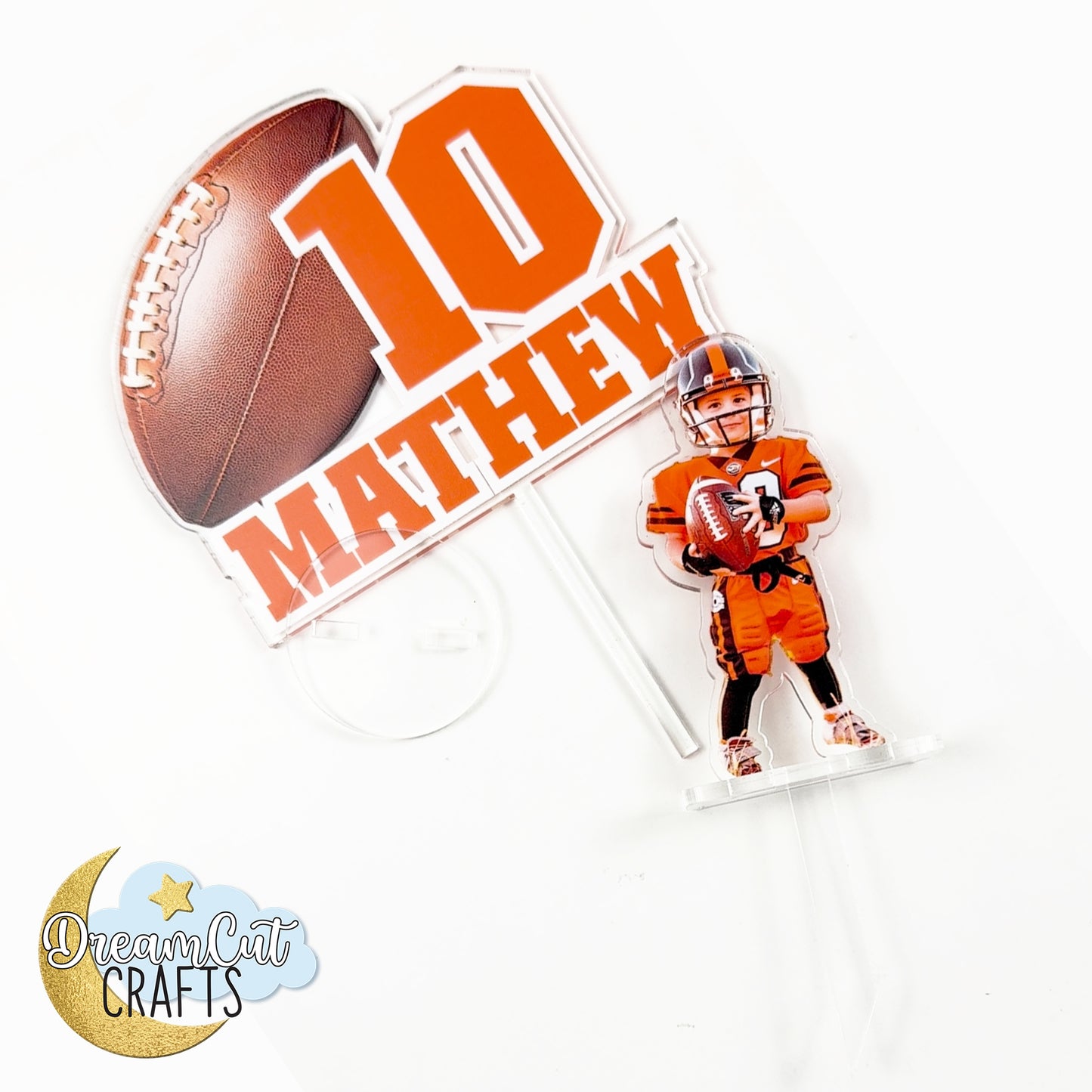 Customized cake topper | Football Photo Cake Topper with Name and Age