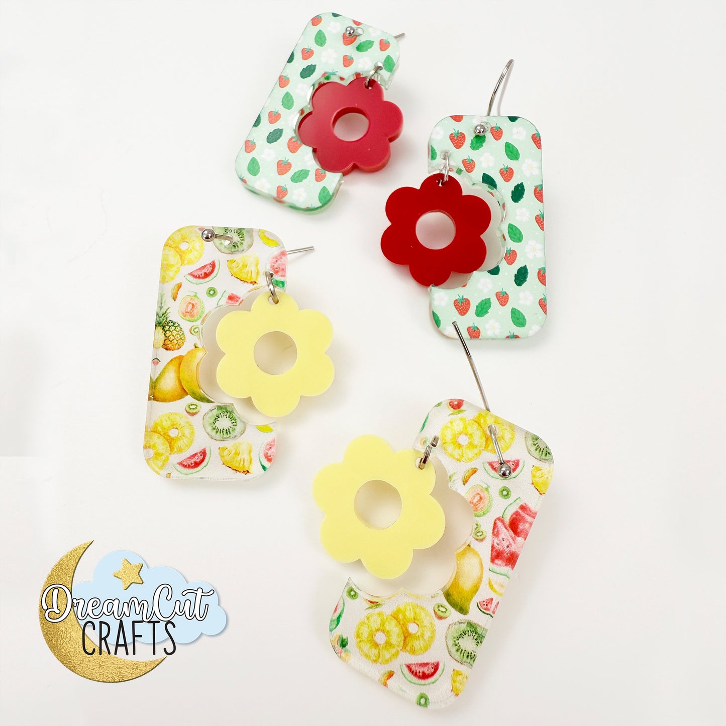 Tropical Fruits UV Printed Acrylic Sheet for Laser Cutting – Summer Pattern on Cast Acrylic or MDF