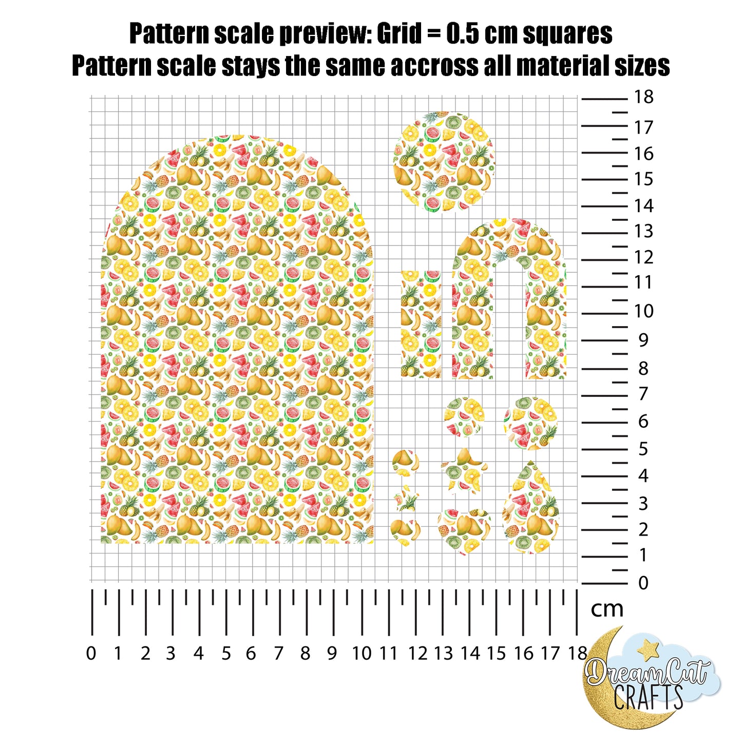 Tropical Fruits UV Printed Acrylic Sheet for Laser Cutting – Summer Pattern on Cast Acrylic or MDF