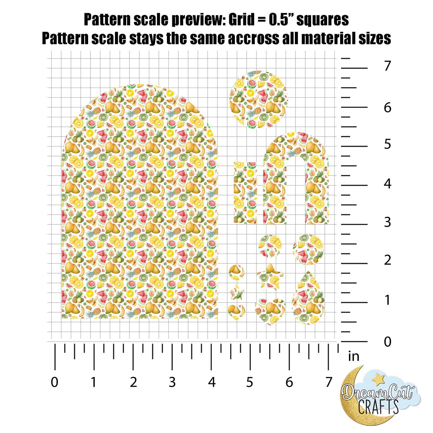 Tropical Fruits UV Printed Acrylic Sheet for Laser Cutting – Summer Pattern on Cast Acrylic or MDF