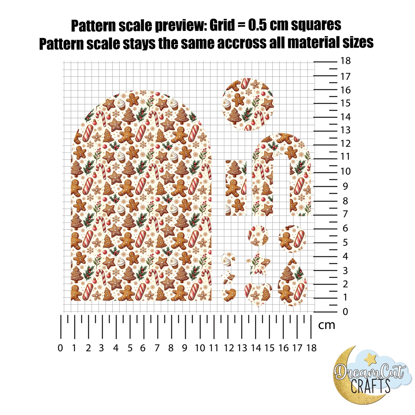 Gingerbread Cookies UV Printed Acrylic Sheet – Festive Christmas Pattern on Acrylic or MDF