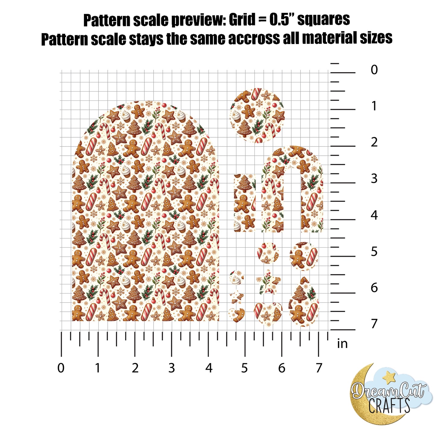 Gingerbread Cookies UV Printed Acrylic Sheet – Festive Christmas Pattern on Acrylic or MDF