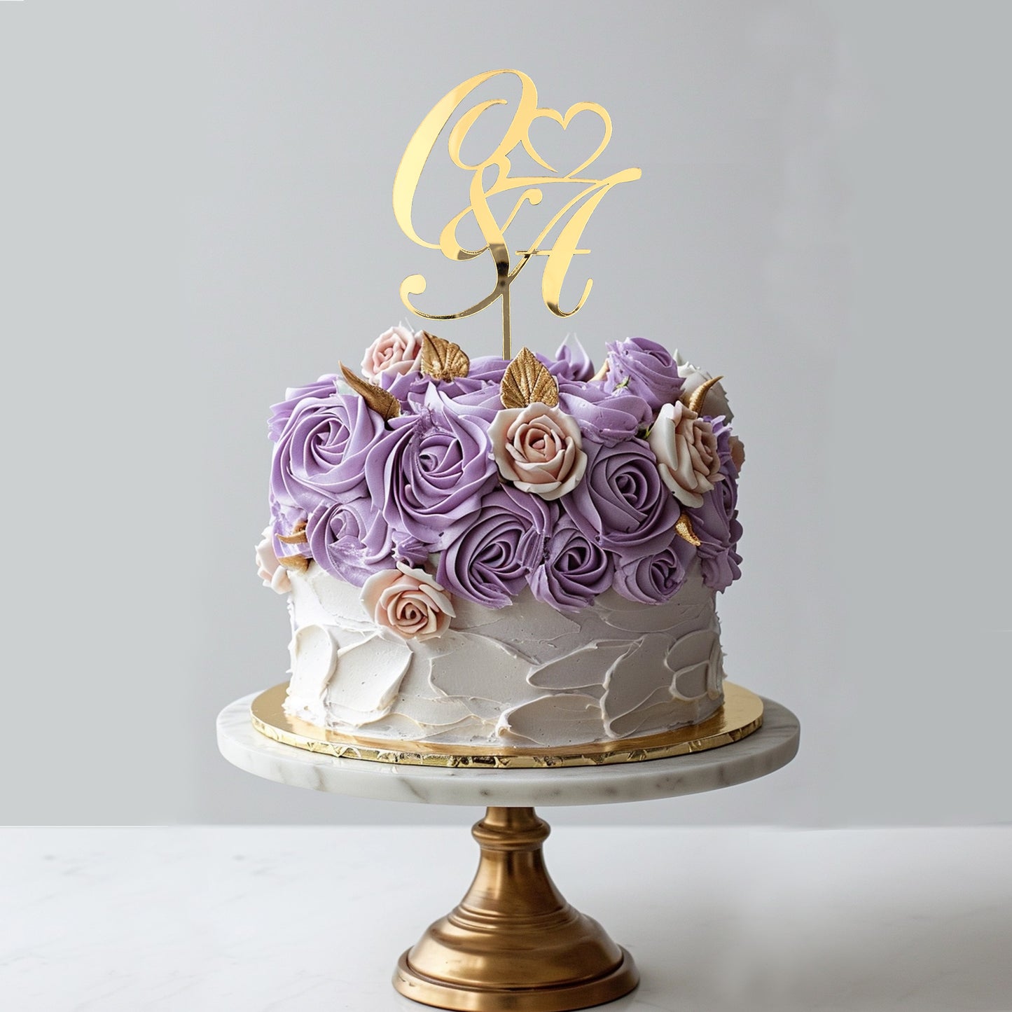 Custom Initials Wedding Cake Topper in Acrylic | Elegant Monogram Cake Topper | Personalized Engagement & Anniversary Cake Decor