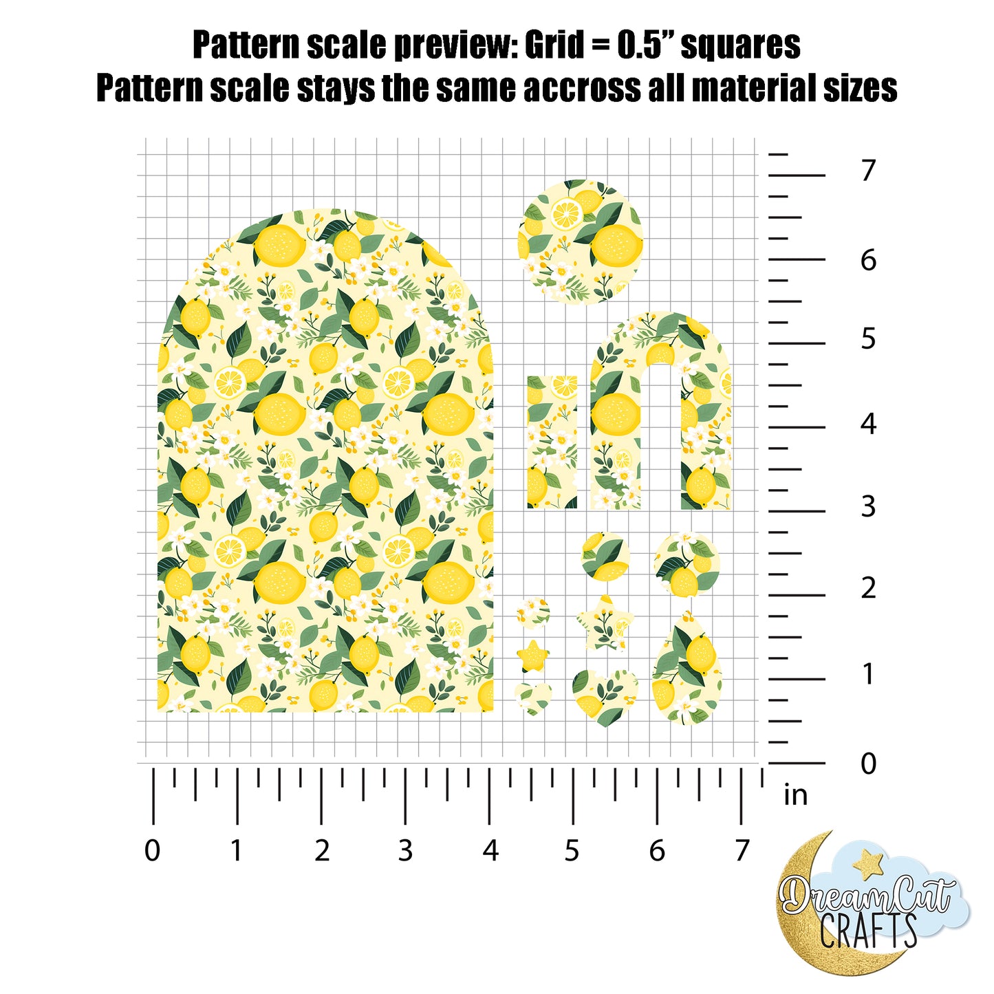 Lemon Pattern UV Printed Acrylic Sheet | Summer Floral Citrus Acrylic for Laser Cutting | Printed MDF Craft Material