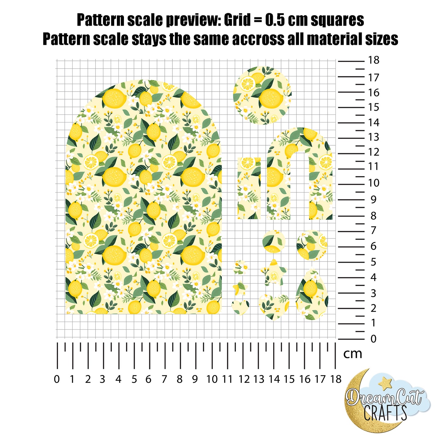 Lemon Pattern UV Printed Acrylic Sheet | Summer Floral Citrus Acrylic for Laser Cutting | Printed MDF Craft Material