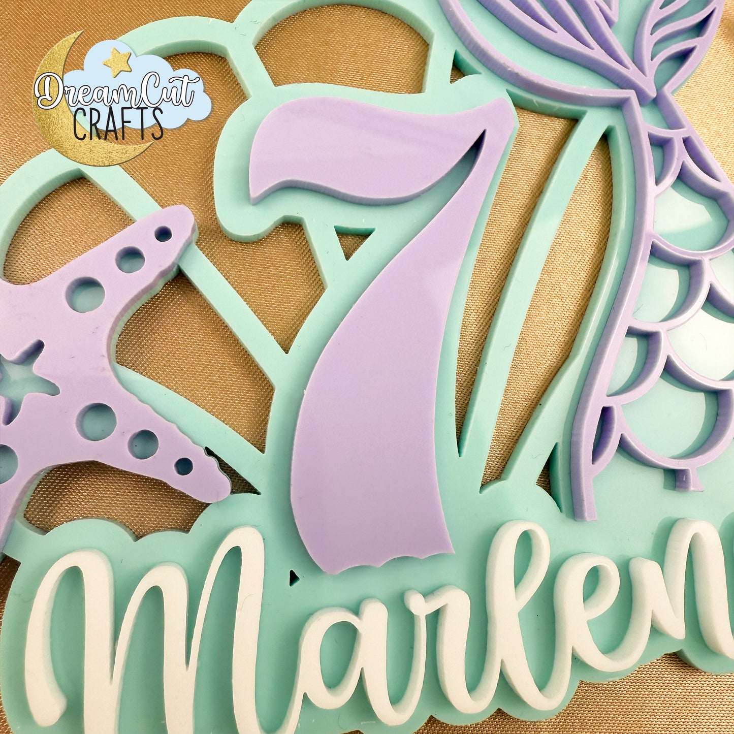 Custom Mermaid Cake Topper | Personalized Under the Sea Birthday Cake Decoration | Girl Birthday Party Keepsake