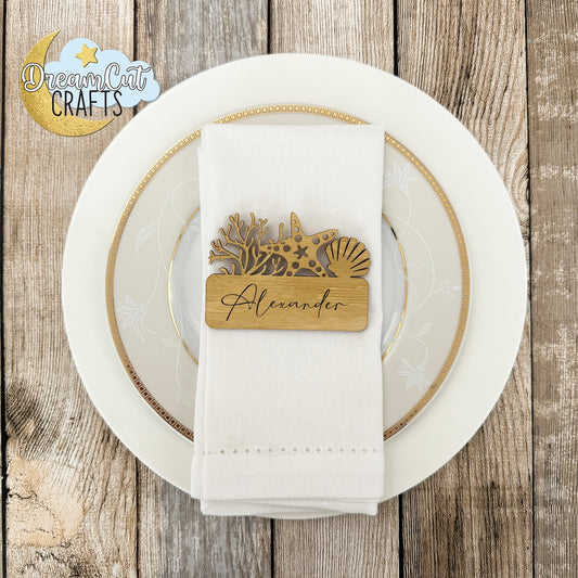 Corals Wedding Place Cards | Name Wedding Seating place cards | Custom wedding place cards (Copy)