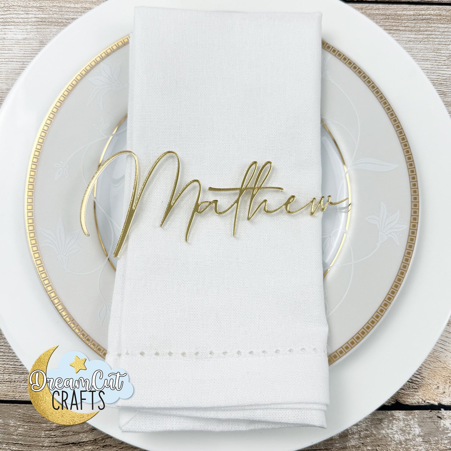 Custom Acrylic Name Place Cards for Weddings and Events | Personalized Laser-Cut Table Name Decor