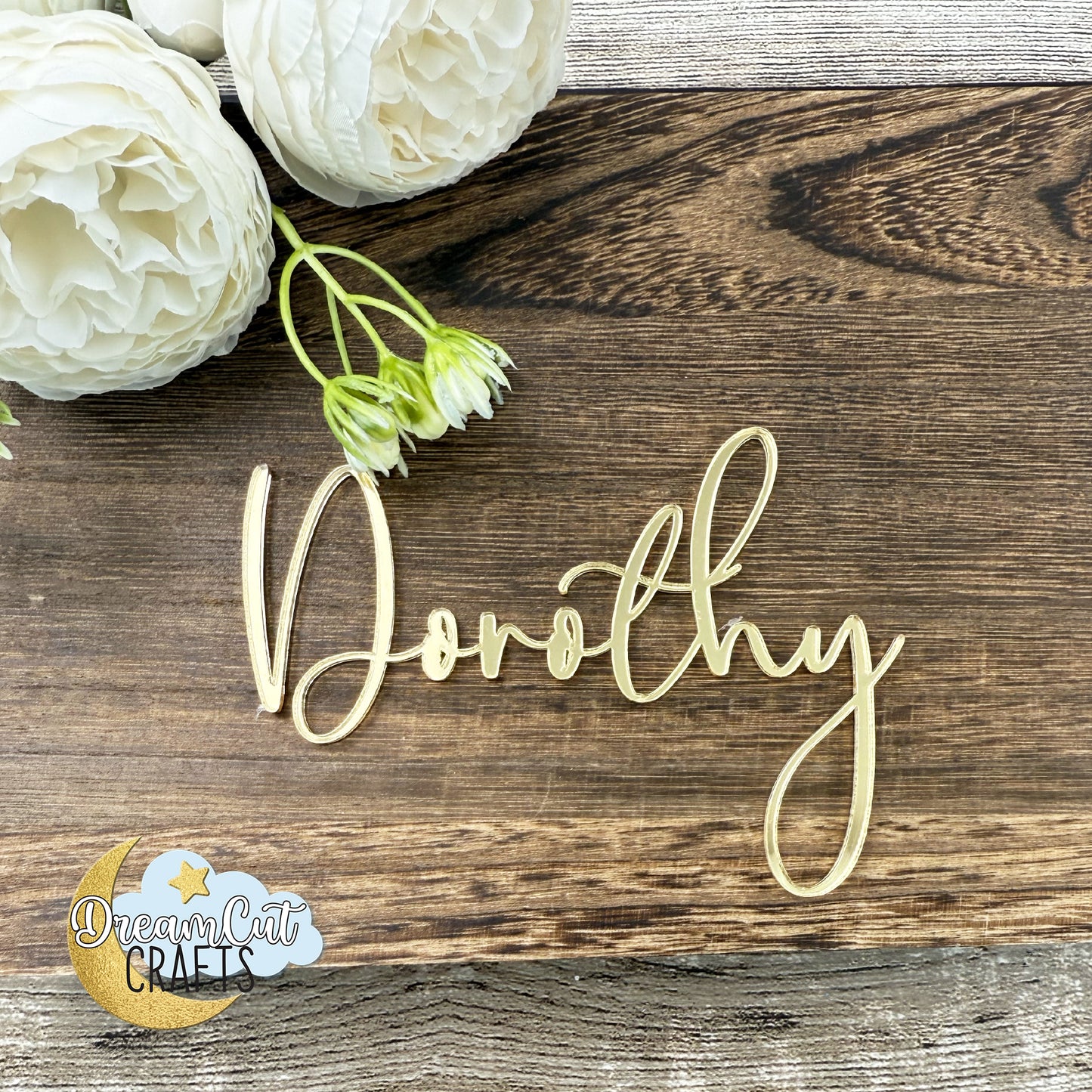 Custom Acrylic Name Place Cards for Weddings and Events | Personalized Laser-Cut Table Name Decor