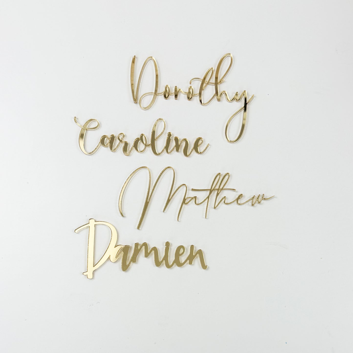 Custom Acrylic Name Place Cards for Weddings and Events | Personalized Laser-Cut Table Name Decor