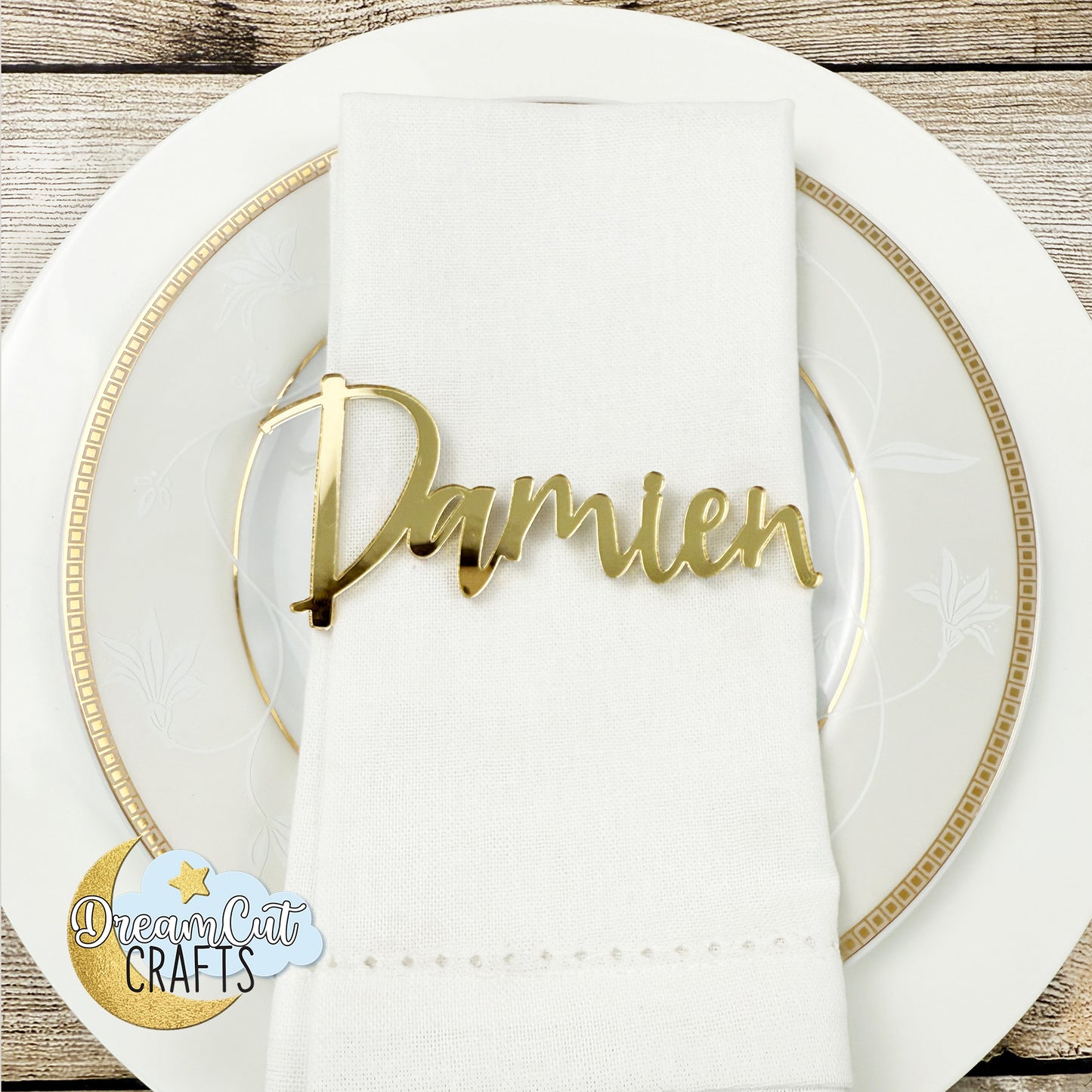 Custom Acrylic Name Place Cards for Weddings and Events | Personalized Laser-Cut Table Name Decor