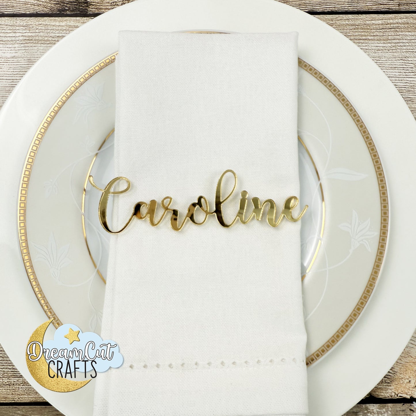 Custom Acrylic Name Place Cards for Weddings and Events | Personalized Laser-Cut Table Name Decor