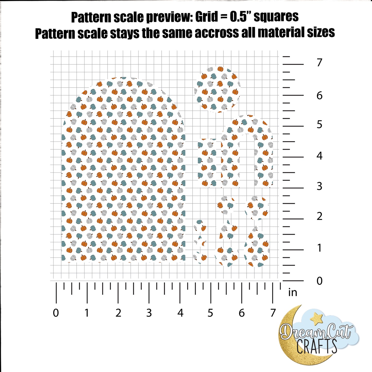 Pumpkin Pattern UV Printed Acrylic Sheet | Fall Themed 1/8” Cast Acrylic / MDF for Laser Cutting