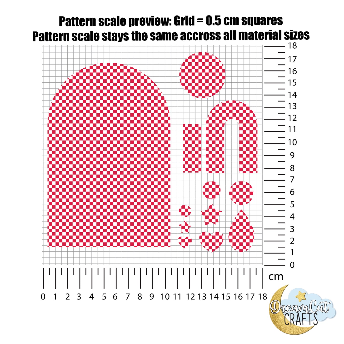 Red Checker UV Printed Acrylic Sheet | Laser-Ready Cast Acrylic or MDF