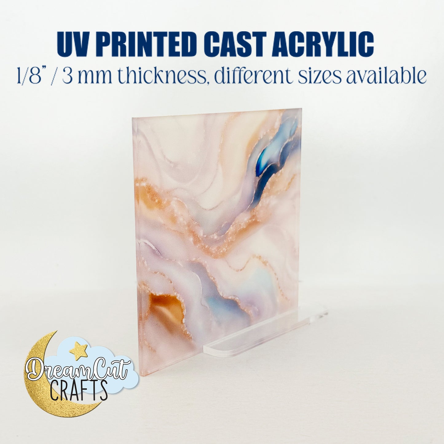 Pearl Swirl UV Printed Acrylic Sheet | Iridescent Marble Pattern Acrylic or MDF | Abstract Luxury Laser Material